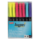 Staples Hype! Chisel Tip Pen-Style Highlighters - Assorted Colours - 14 Pack-Bright, fluorescent colours