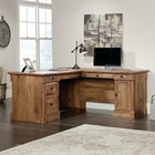 Sauder 69"W La Collection Palladia Bureau en L - Finition Vintage Oak-Tiroir à fichiers sur glissières à extension complète contient des fichiers de format Lettre ou Légal