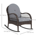 Outsunny - Fauteuil à bascule d’extérieur en osier - ensemble de 2-Accoudoirs courbés et dossier incliné pour un soutien confortable 
