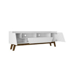 Manhattan Comfort Marcus 70.86" Mid-Century Modern TV Stand - White-Includes 4 Fixed Shelves and 1 Wide Drawer
