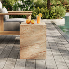 Modway Jordana Square Plinth Indoor/Outdoor Patio Concrete Side Table - Travertine-Plinth Construction