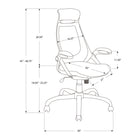 Monarch Specialties 7268 High-Back Executive Office Chair - Black Mesh/Chrome-10