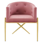 Modway Savour Performance Velvet Accent Dining Armchair - Dusty Rose - 2 Pack-Chair Weight Capacity: 300 lbs.