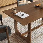 Modway Ashcroft Rectangular Dining Table - 69" - Walnut-U-Shaped Leg Design
