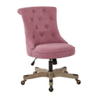 Hannah Tufted Office Chair, Orchid -Stylish office chair with Tufted back, Attractive wood base, Adjustable height and Easy assembly