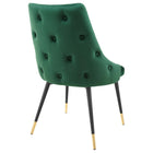 Modway Adorn Performance Velvet Dining Side Chair - Green - 2 Pack-Dense Foam Padding