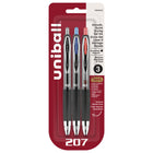 uni-ball 207 Retractable Gel Pens – 0.7mm – Assorted – 3 Pack-Gel Pens