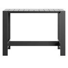 Modway - Tahoe Table de bar extérieure en aluminium rectangulaire - 59 po - Gris-Assemblée requise