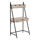 Monarch Specialties 7332 32" Computer Desk - Dark Taupe/Black Metal-Contemporary style workstation in an elegant dark taupe wood-look laminate finish