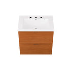 Modway Scenic 24" Wall-Mount Bathroom Vanity - Cherry/White-Full-Extension Drawers