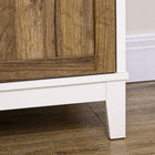 HOMCOM Farmhouse 30.9" L Storage Cabinet - Oak-Assembly required
