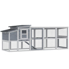 PawHut Large Chicken Coop, Wooden Hen House with Covered Run-Large space for 3-4 chickens, rabbits, featuring a large run and cosy coop