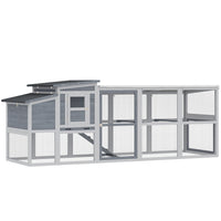 PawHut Large Chicken Coop, Wooden Hen House with Covered Run-Large space for 3-4 chickens, rabbits, featuring a large run and cosy coop