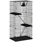 PawHut 3-Tier Cat Cage Indoor with Hammock Cushions for 1-2 Kittens-Three-tier vertical design meets your cat's climbing instincts naturally

