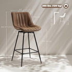 HOMCOM - Tabourets de bar hauteur comptoir 27 po en cuir PU - brun - paquet de 2-La surface en cuir PU imperméable se nettoie d’un simple coup de chiffon, simplifiant vos tâches quotidiennes 
