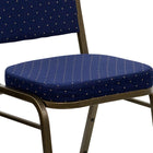 Flash Furniture HERCULES Series Crown Back Stacking Banquet Chair with Gold Vein Frame - Navy Blue Dot Patterned Fabric-16 Gauge Steel Frame