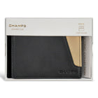 Champs Iconic Leather Cardholder - Black/Ivory-Bill compartment