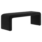 Modway Simba Boucle Fabric Waterfall Long Bench - Black-Boucle Fabric Upholstery