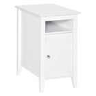 HOMCOM Narrow Side Table - White-Modern decor fits the living room, bedroom, office, and dorm use 