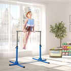 Soozier Kids Professional Horizontal Gymnastics Bar - Blue-Non-slip rubber wrapped base corner for safety 
