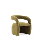 Manhattan Comfort Corvette 28.7" Mid-Century Modern Velvet Upholstered Dining Chairs - Olive Green - Set of 2-Stunning Unique Wrap Around Base with Open Back Design