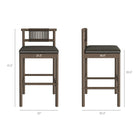 Modway Eleni 5-Piece Outdoor Teak Wood Bar Set - Weathered Grey Flint-Four Armless Bar Chairs
