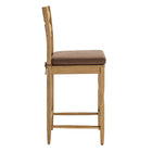 Modway - Jax Bois de chêne Tabouret de comptoir avec dossier ondulé en rasoir et coussin in Cacao en chêne vieilli-Conception sans bras