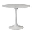Plata Import - Table en faux marbre Leo Silver Import-design rond élégant