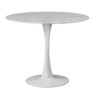 Plata Import - Table en faux marbre Leo Silver Import-design rond élégant