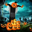 HOMCOM 9' Inflatables Pumpkin Ghost Halloween Decoration-Flame light and LED lights create a spooky, eerie, and eye-catching effect 