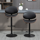 HOMCOM Bar Stools with Curved Back and Footrest - Black - 2 Pack-Lower footrest prevents legs from dangling
