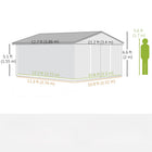 Outsunny - Abri de jardin 11' x 13' avec kit de fondation en acier, vert-Toit en pente pour empêcher l'accumulation d'eau 