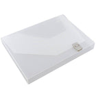 JAM Paper - Portefeuille en plastique avec boucle latérale - 9 3/4" x 13 1/2" x 1 1/2" - Transparent-Fabriqué à partir de plastique durable de haute qualité et doté d'une fermeture à boucle