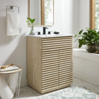 Modway Render 24" Faux Travertine Bathroom Vanity Cabinet - Travertine-Faux Travertine Laminate