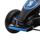 Aosom Kids Pedal Go Kart with Adjustable Seat and Shock Absorption - Blue-Handles multiple types of ground, including cement, brick road, and asphalt roads 
