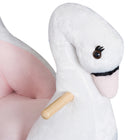 Qaba - Cheval à bascule bébé design cygne en peluche - blanc-Nécessite 3 piles LR44 (incluses) 