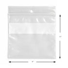 KL Rubber Resealable Polyethylene Bag With White Id Block & Hang Hole - 2 Mil - 4” x 4" - 1000 Pack-White ID block for easy labeling, coding, or instructions