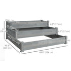 Outsunny 3-Tier Raised Garden Bed - 49" L x 49" W x 22" H - Grey-Stepped design enables plants to fully enjoy the sunshine 