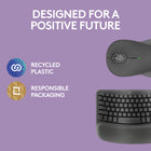 Logitech MK670 Wave Keys Keyboard and Mouse Combo - Graphite-Compact layout with number pad, Dual printed layout (Windows/Mac), Easy-Switch Keys (connect up to 3 multi-OS devices), Tilt legs (+ 4-degree), On/Off power switch, Caps Lock and Battery indicator lights