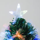 HOMCOM - Arbre de Noël artificiel à fibres optiques pré-éclairé de 4ft décoration de vacances étoile-Poids net : 6,6lbs 