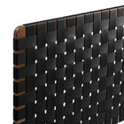 Modway Sparta Weave Wall-Mount Vegan Leather Queen Headboard - Walnut Black-French Wood Cleat
