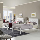 Modway Mia Vinyl Twin Bed - White -Steel rod mattress support system