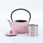 Minimal - Théière en fonte émaillée Minimal - Dot Rose - 0,6 L-Parfait pour infuser la préparation et faire bouillir de l'eau avec