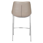 Zuo Magnus Counter Stool - Brown/Silver - Set of 2-3 year limited warranty