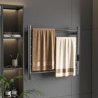 HOMCOM Towel Warmer - Stainless Steel Smart WiFi Heated Towel Rack - Silver-The 6-bar design offers lots of hanging space and wide, flat tube for increased heating area