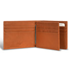 Champs - Portefeuille Center Wing en Cuir Denim - Beige/Bleu-Compartiment double pour billets
