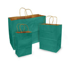 Eddie's - Sac à provisions en papier kraft 100 % recyclé - 5-1/2" x 3-1/4" x 8-3/8" - Bleu sarcelle - Paquet de 250-100% recyclé avec au moins 95% de fibres post-consommation.
