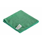 Globe Commercial Microfiber Cloth - 240GSM - 14" x 14" - Green - 10 Pack-A great way to avoid cross contamination