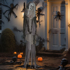 Outsunny - Sorcière Squelette Animée 6pi - Décorations d'Halloween-Activée par le toucher, des sons forts, ou la pression d'un bouton pour des frayeurs instantanées 