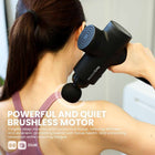 MotionGrey Deep Tissue Massage Gun - Handheld Percussion Massager with 20 Speed Settings - Black-6 Interchangeable Heads: Comes with 6 uniquely shaped applicators to help you target different muscle groups and pressure points effectively